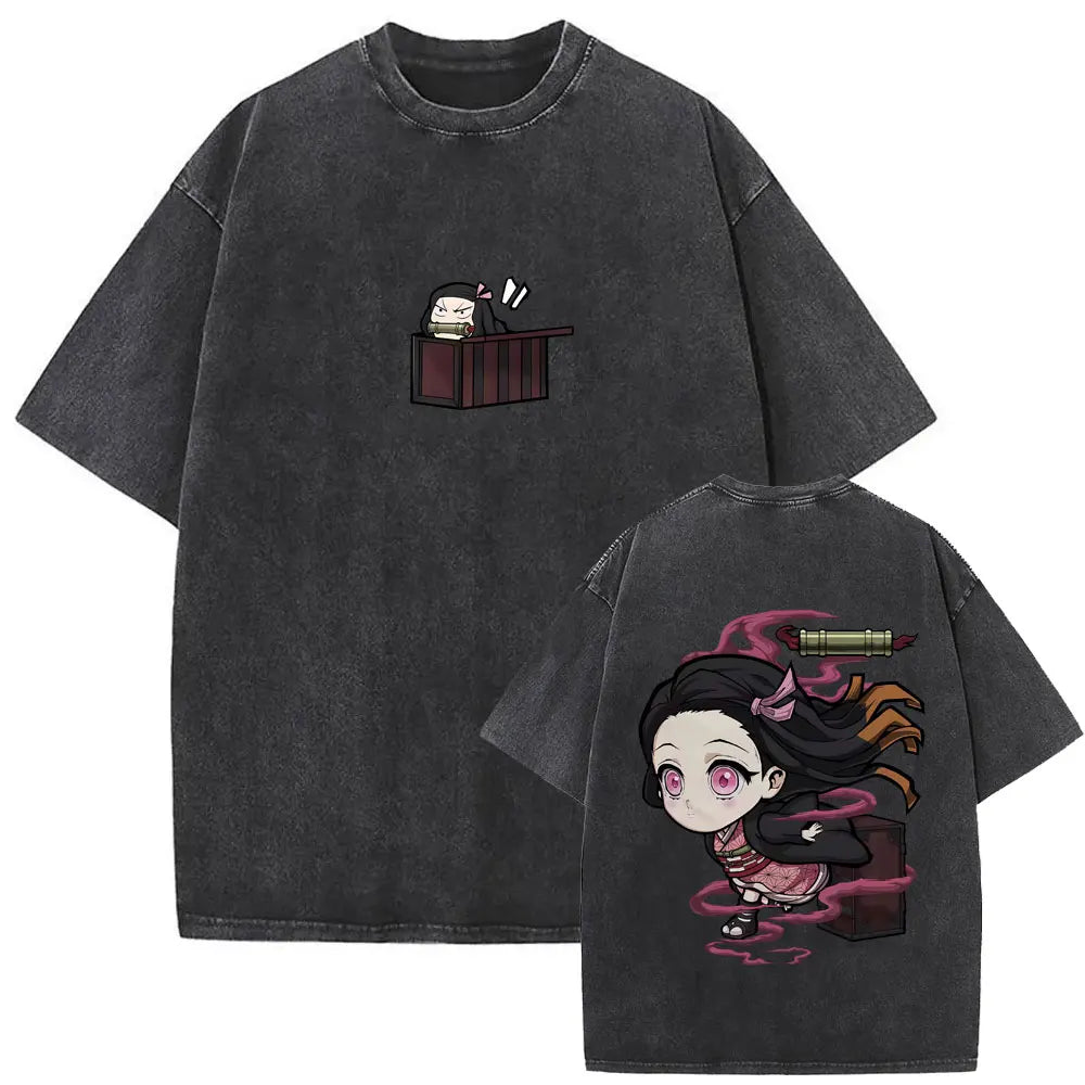 Demon Slayer Chibi Nezuko Shirt Vintage Oversized Style Anime Shirt
