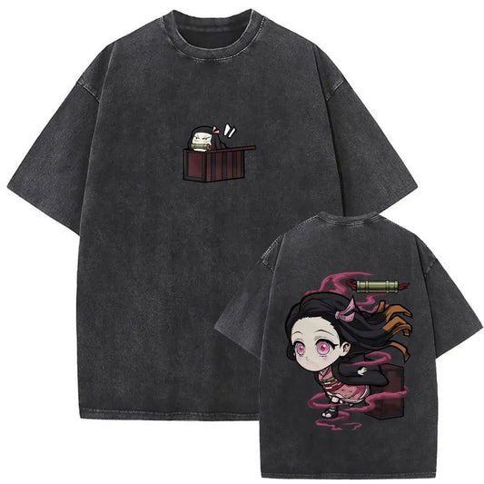 Demon Slayer Chibi Nezuko Shirt Vintage Oversized Style Anime Shirt
