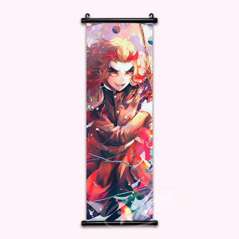 Demon Slayer Flame Hashira Kyojuro Rengoku Anime Poster Paint Style