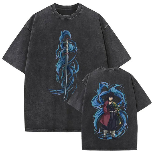 Demon Slayer Giyu Shirt Vintage Oversized Style Anime Shirt