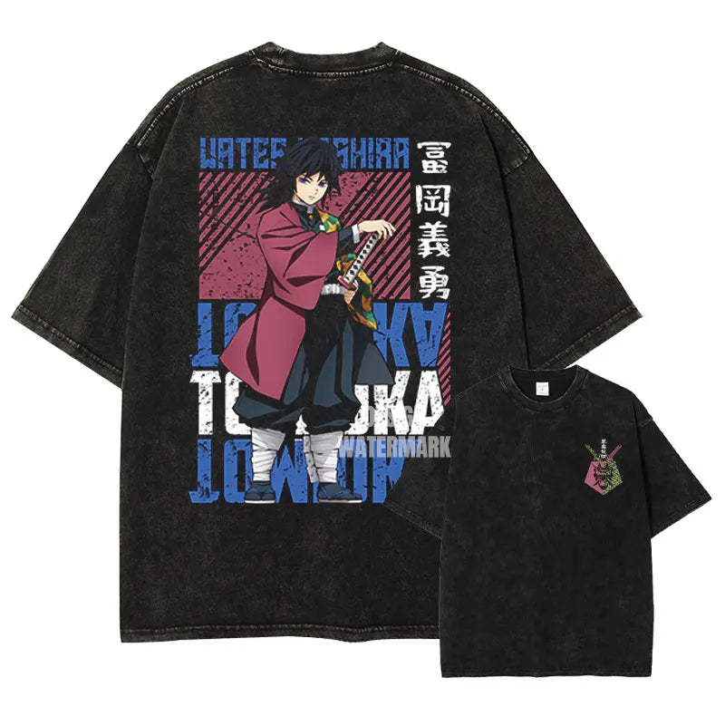 Demon Slayer Giyu Tomioka Shirt Oversized Style Anime Shirt