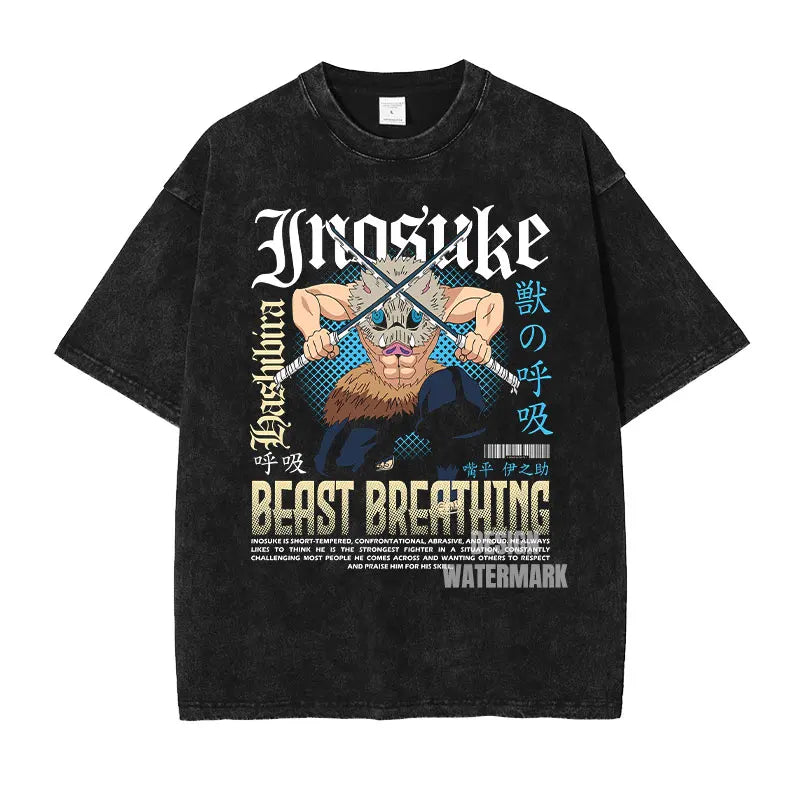 Demon Slayer Inosuke Shirt Oversized Style Anime Shirt