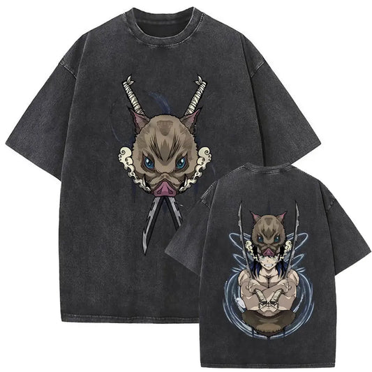 Demon Slayer Inosuke Shirt Vintage Oversized Style Anime Shirt