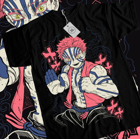 Demon Slayer Kimetsu No Yaiba Shirt Akaza Cotton Anime Shirt