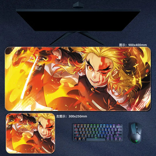 Demon Slayer Kyojuro Rengoku Mouse Pad Anime Desk Mat