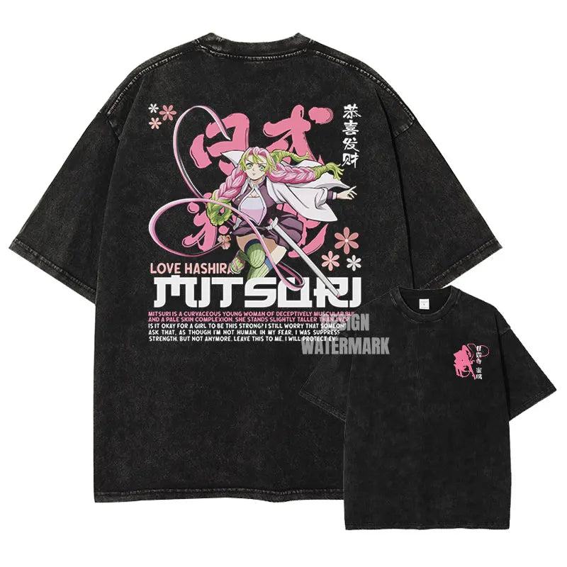 Demon Slayer Love Hashira Mitsuri Kanroji Shirt Oversized Style Anime Shirt