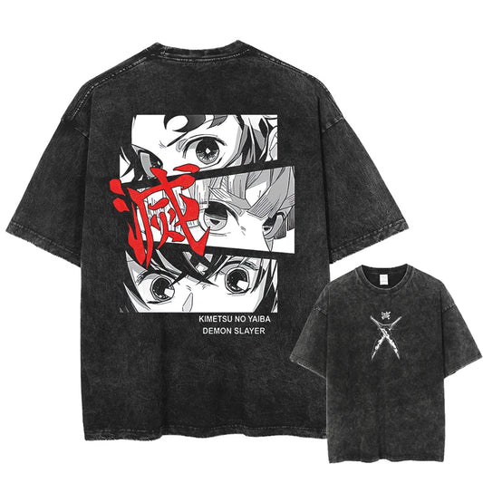 Demon Slayer Manga Style Shirt Oversized Style Anime Shirt