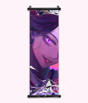 Demon Slayer Muzan Anime Poster Paint Style Scroll
