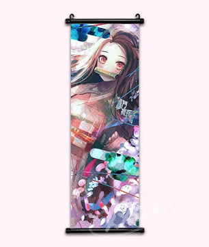 Demon Slayer Nezuko Anime Poster Canvas Scroll Paint Style