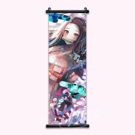 Demon Slayer Nezuko Anime Poster Canvas Scroll Paint Style