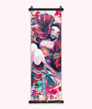Demon Slayer Nezuko Kamado Anime Poster Canvas Scroll Paint Style