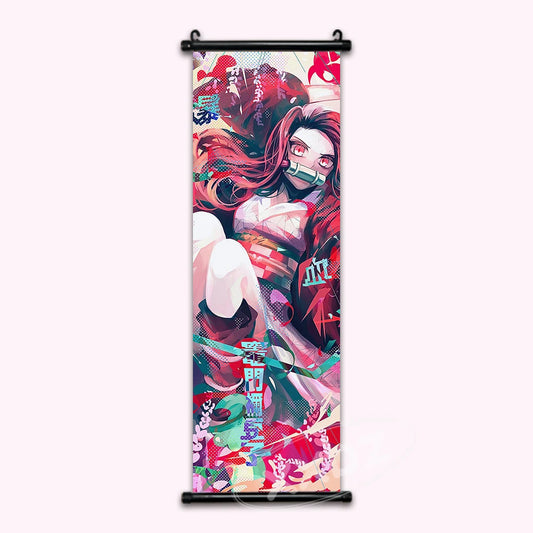 Demon Slayer Nezuko Kamado Anime Poster Canvas Scroll Paint Style