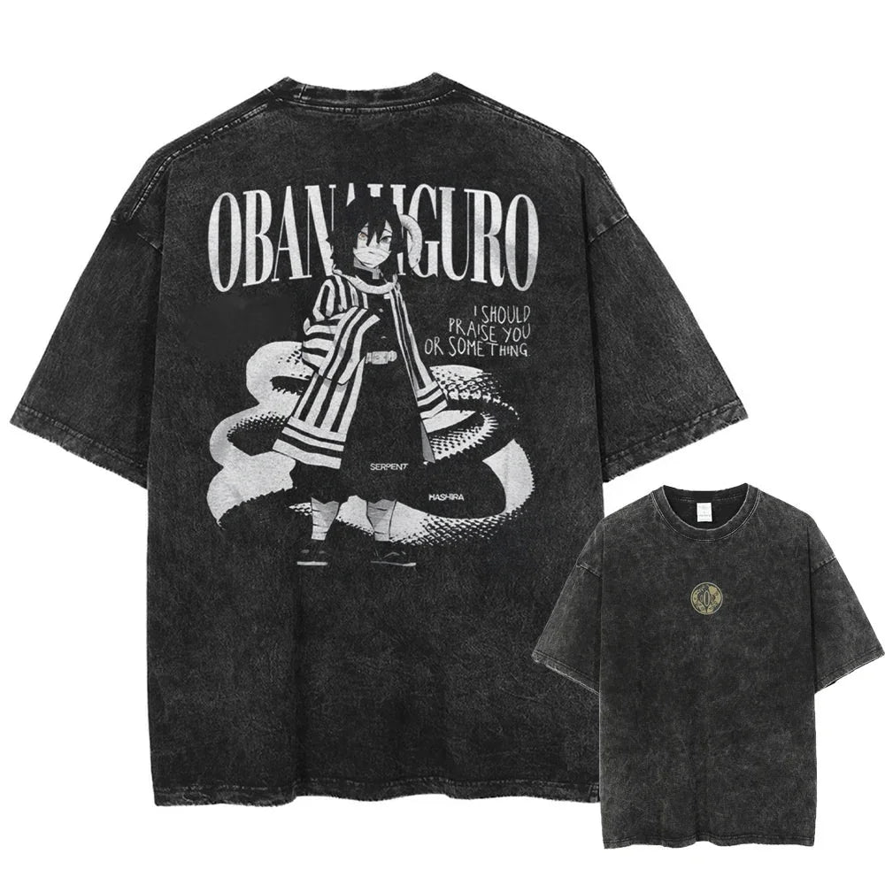 Demon Slayer Obanai Iguro Shirt Oversized Style Anime Shirt
