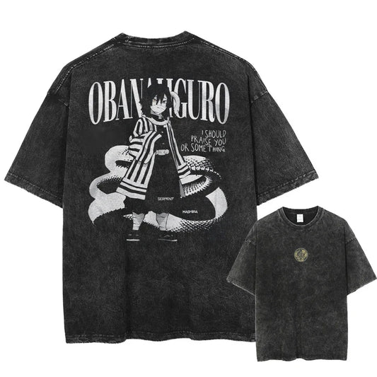 Demon Slayer Obanai Iguro Shirt Oversized Style Anime Shirt
