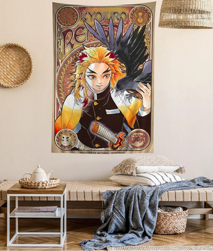 Demon Slayer Rengoku Tapestry Hanging - Anime Home Decor