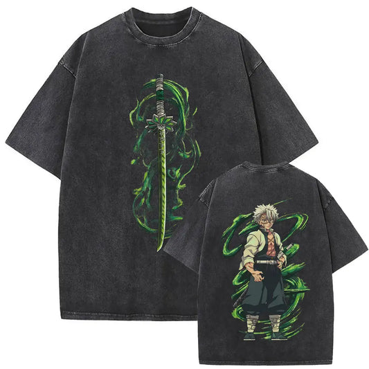 Demon Slayer Sanemi Shirt Vintage Oversized Style Anime Shirt