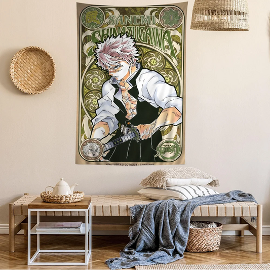 Demon Slayer Sanemi Tapestry Hanging - Anime Home Decor