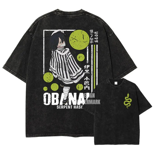 Demon Slayer Serpent Hashira Obanai Shirt Oversized Style Anime Shirt