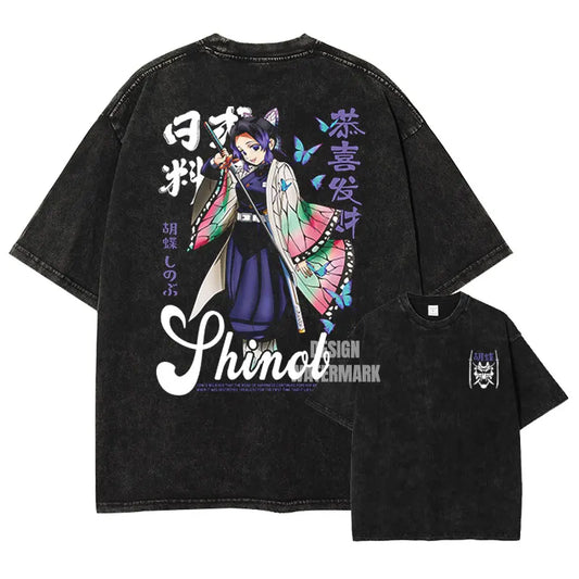 Demon Slayer Shinobu Kocho Shirt Oversized Style Anime Shirt