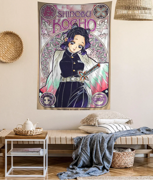 Demon Slayer Shinobu Tapestry Hanging - Anime Home Decor
