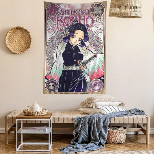 Demon Slayer Shinobu Tapestry Hanging - Anime Home Decor