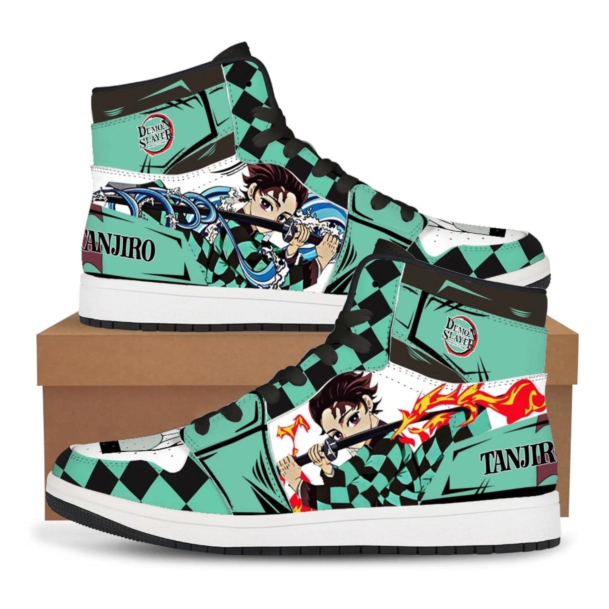 Demon Slayer Shoes Tanjiro High Top Basketball Shoes Cosplay