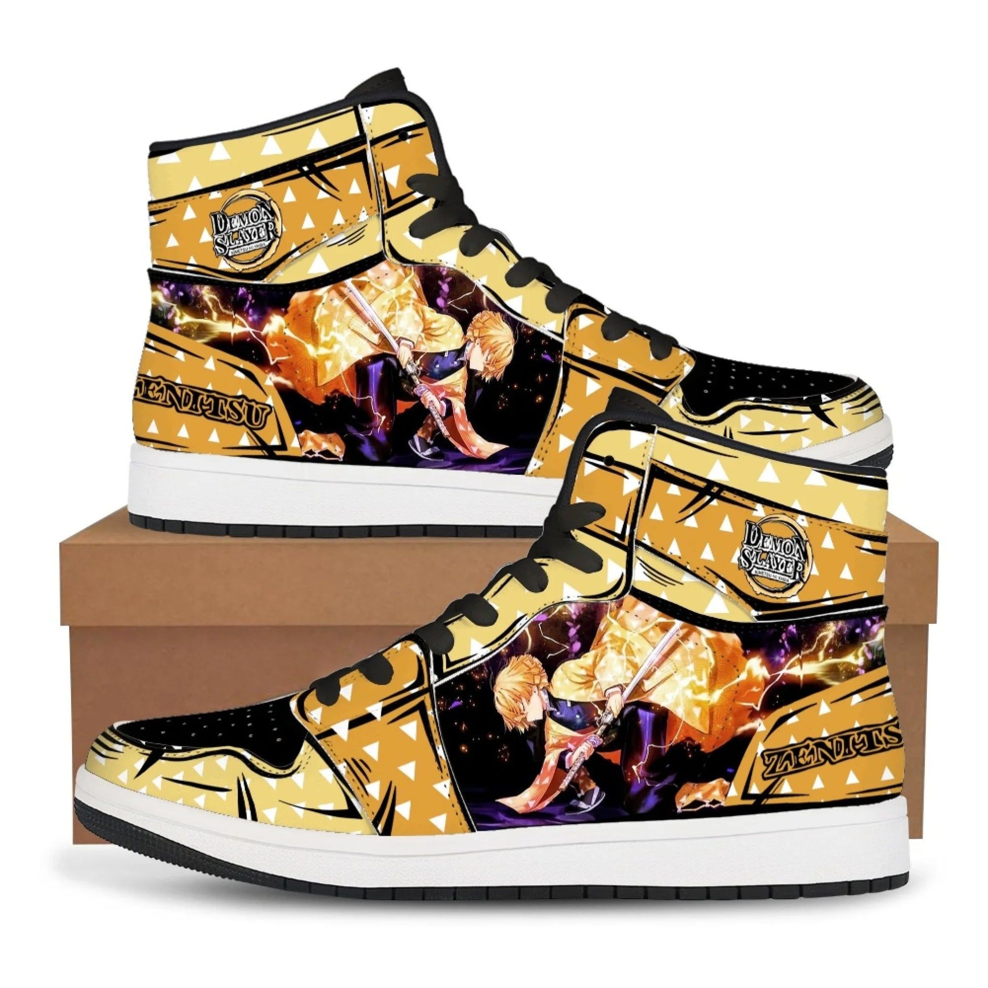 Demon Slayer Shoes Zenitsu High Top Basketball Shoes Cosplay