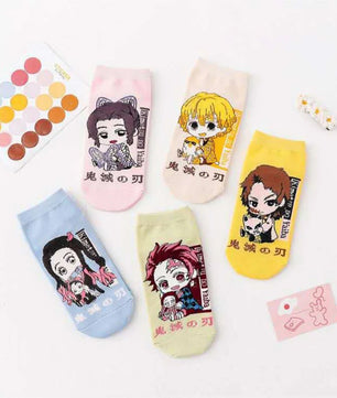 Demon Slayer Socks 5 Pairs Low Cut Anime Socks