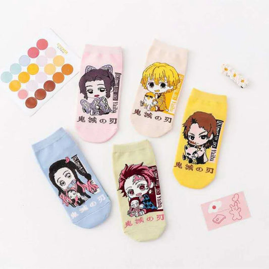 Demon Slayer Socks 5 Pairs Low Cut Anime Socks