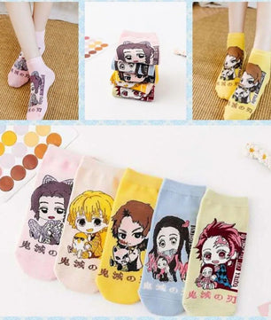 Demon Slayer Socks 5 Pairs Low Cut Anime Socks