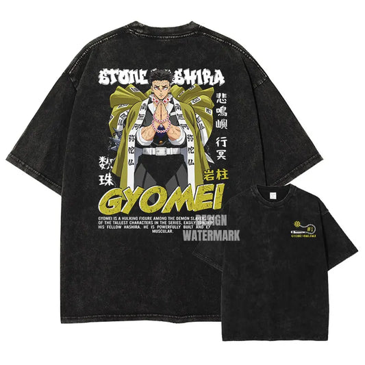 Demon Slayer Stone Hashira Gyomei Shirt Oversized Style Anime Shirt