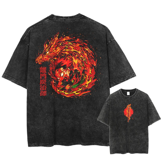 Demon Slayer Tanjiro Shirt Oversized Style Anime Shirt