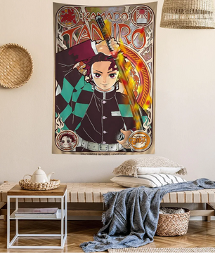 Demon Slayer Tanjiro Tapestry Hanging - Anime Home Decor