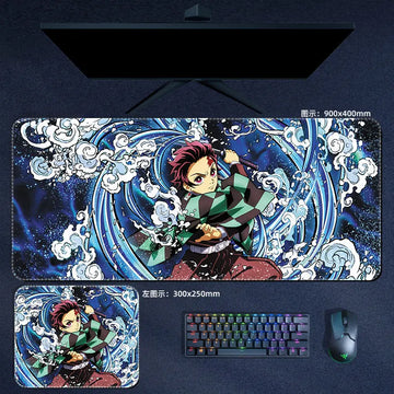 Demon Slayer Tanjiro Water Breathing Mouse Pad Anime Desk Mat