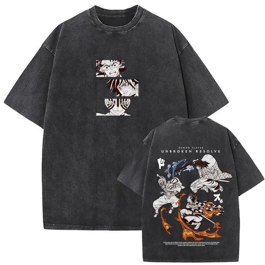 Demon Slayer Unbroken Resolve Shirt Vintage Oversized Style Anime Shirt
