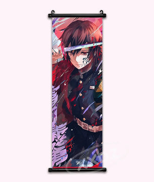 Demon Slayer Water Hashira Giyu Tomioka Anime Poster Paint Style