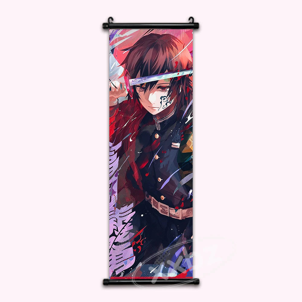 Demon Slayer Water Hashira Giyu Tomioka Anime Poster Paint Style