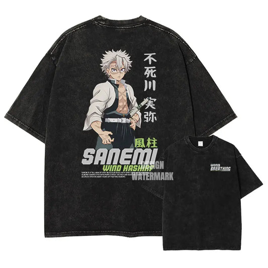 Demon Slayer Wind Hashira Sanemi Shirt Oversized Style Anime Shirt