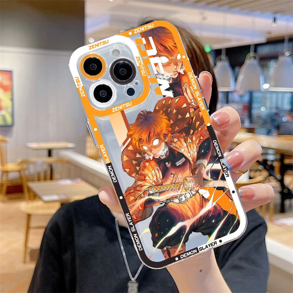 Demon Slayer Zenitsu Phone Case For Iphone 11-15 Pro Max