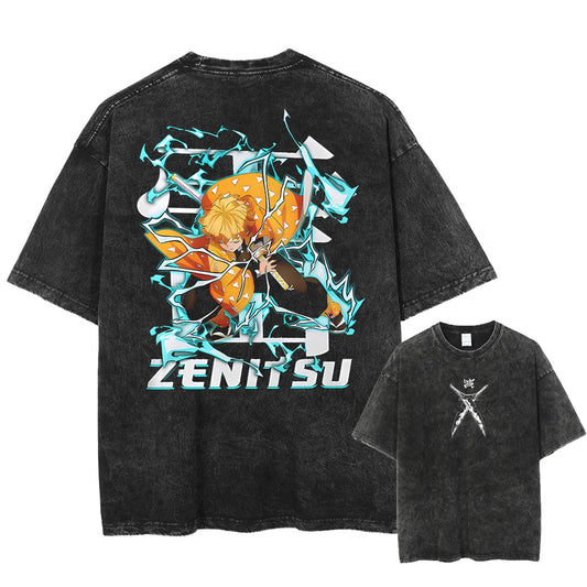 Demon Slayer Zenitsu Shirt Oversized Style Anime Shirt
