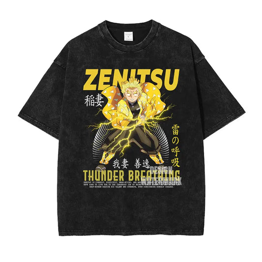 Demon Slayer Zenitsu Shirt Oversized Style Anime Shirt