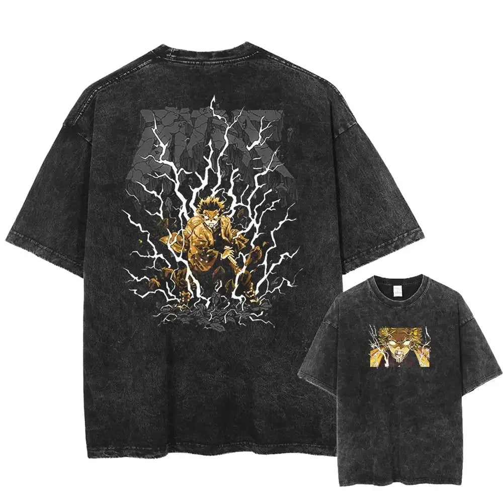 Demon Slayer Zenitsu Shirt Oversized Style Anime Shirt