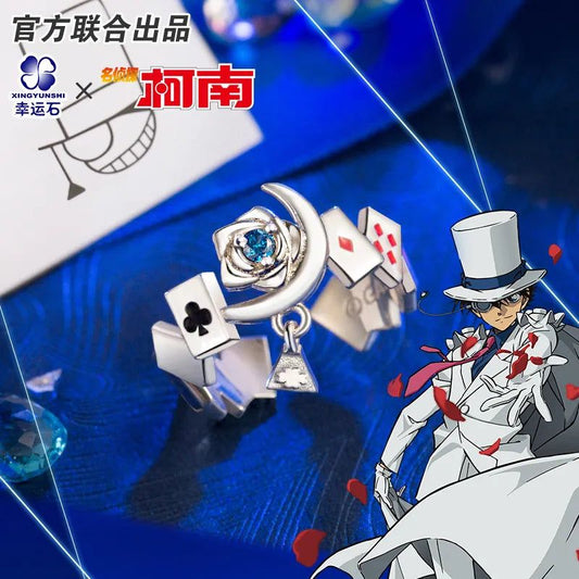 Detective Conan Poker KID Ring 925 Sterling Silver Jewelry