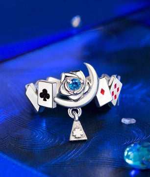 Detective Conan Poker KID Ring 925 Sterling Silver Jewelry