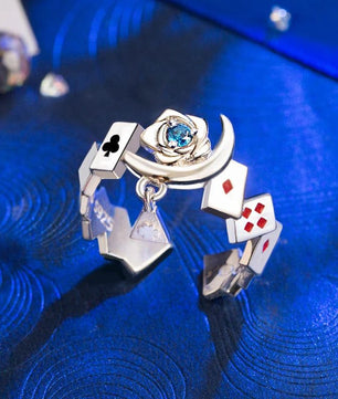 Detective Conan Poker KID Ring 925 Sterling Silver Jewelry