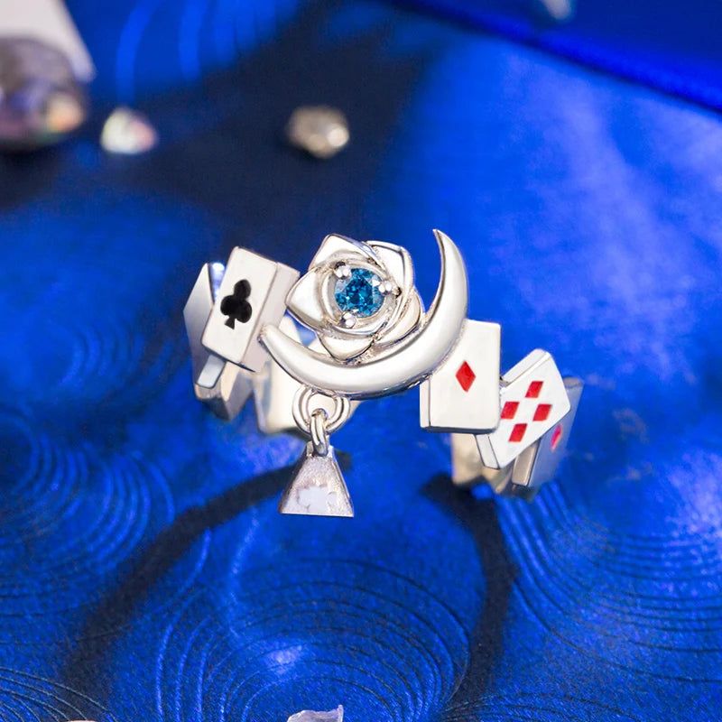 Detective Conan Poker KID Ring 925 Sterling Silver Jewelry