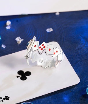 Detective Conan Poker KID Ring 925 Sterling Silver Jewelry