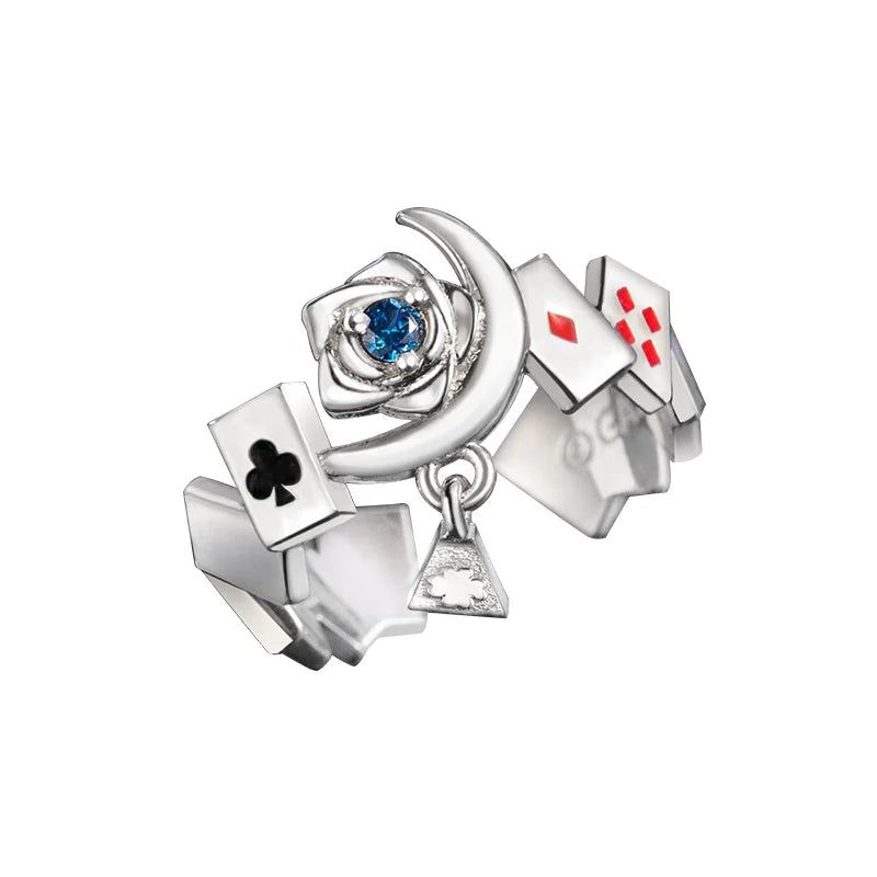 Detective Conan Poker KID Ring 925 Sterling Silver Jewelry