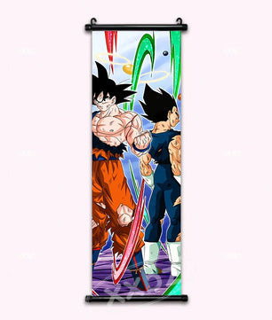 Dragon Ball Goku and Vegeta Anime Poster Canvas Scroll