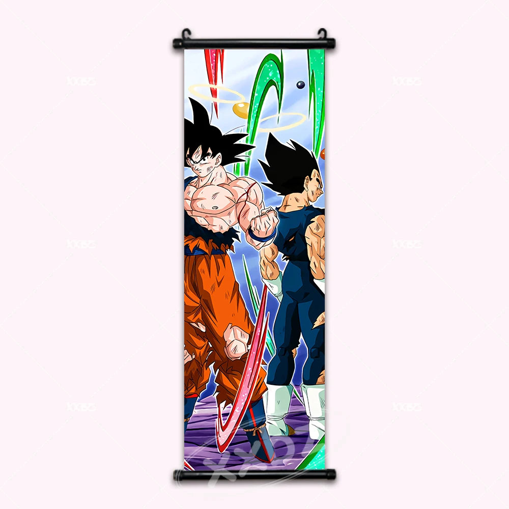 Dragon Ball Goku and Vegeta Anime Poster Canvas Scroll